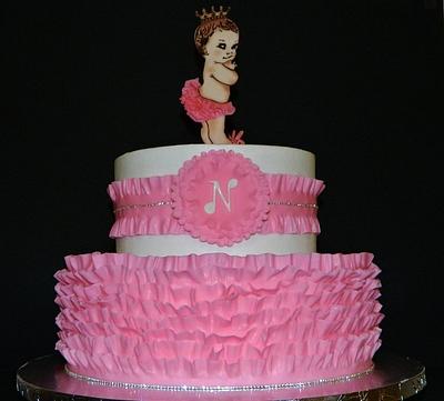 Pink Ruffle Baby Shower Cake - Cake by Maureen