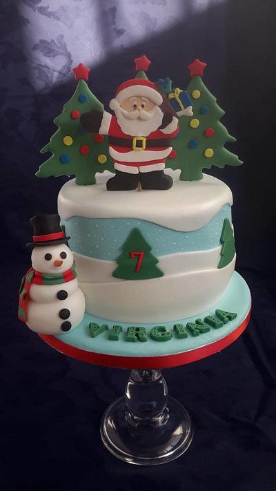 Christmas themed birthday cake - Cake by Essence of sugar