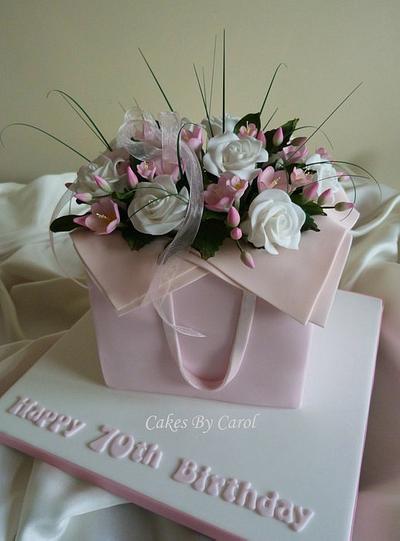 Pink flower box Cake - Cake by Carol