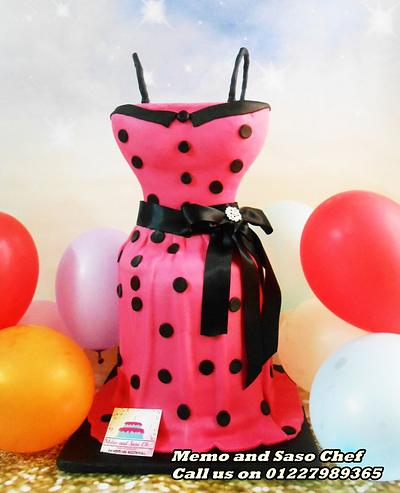 Polka Dots Dress Cake 👗 - Cake by Mero Wageeh
