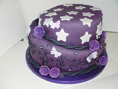 Gothic deep purple cake  - Cake by Krazy Kupcakes 
