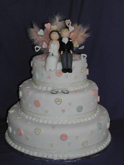 Love hearts wedding cake - Cake by Jo