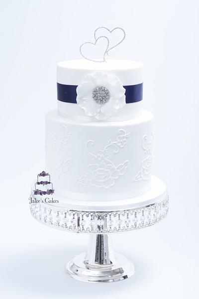 Fantasy Bling Handpiped Wedding Cake - Cake by Jake's Cakes
