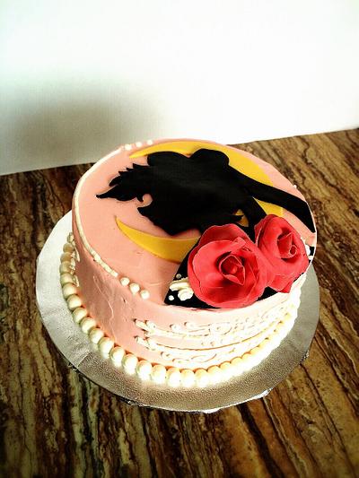 Sailor moon silhouette Cake - Cake by Emsspecialtydesserts