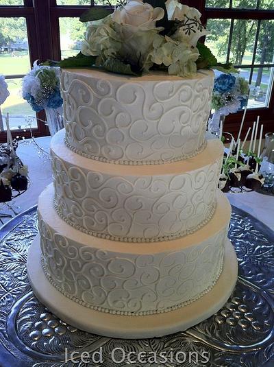 All white Swirl Wedding Cake - Cake by Morgan