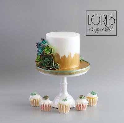 Succulent small wedding  - Cake by Lori Mahoney (Lori's Custom Cakes) 
