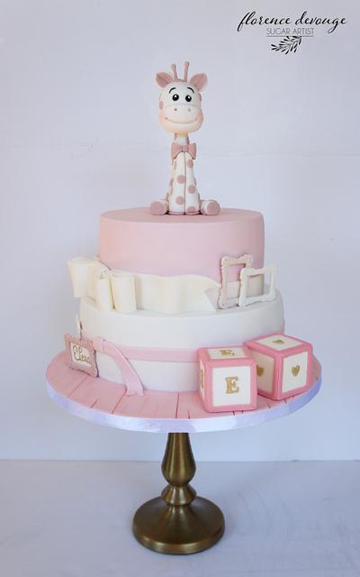Giraffe Christening Cake - Cake by Florence Devouge
