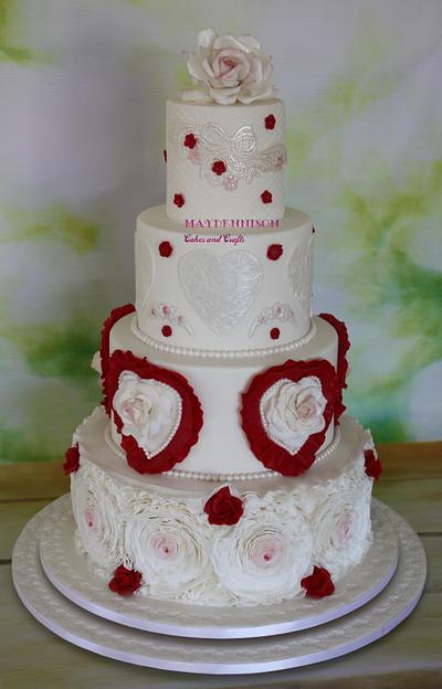 Valentines Wedding Cake - Cake by Louise Neagle