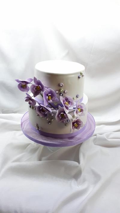  wedding with orchid in violet - Cake by Kaliss