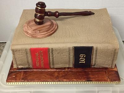 Law book cake and gavel - Cake by Patricia M