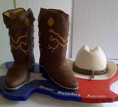 Cowboy Boots and Stetson Cake - Cake by CakeyCake