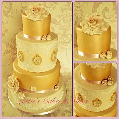Vintage Cameo Wedding Cake - Cake by Lotties Cakes & Slices 