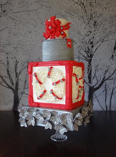 Bows and Bells Holiday Wedding - Cake Central Volume 4 Issue 12 - Cake by Cake Heart