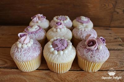 Lilac & Ivory ornate cupcakes - Cake by Cupcake Delight