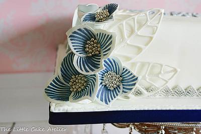 Silver and Blue celebration cake  - Cake by The Little Cake Atelier 