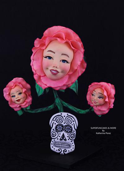 Roses - SugarSkullBakers2017 - Cake by Super Fun Cakes & More (Katherina Perez)