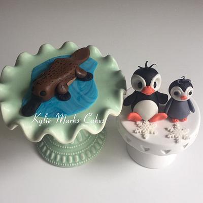 16.7 P is for... Platypus and Penguin.  - Cake by Kylie Marks
