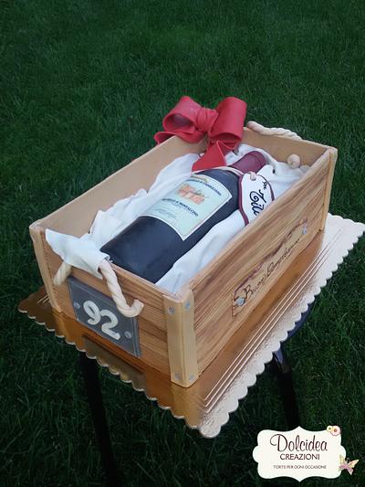 Torta bottiglia di vino - Wine bottle cake - Cake by Dolcidea creazioni