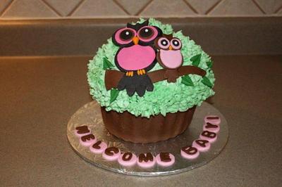 Owl Theme Baby Shower - Cake by BoutiqueBaker