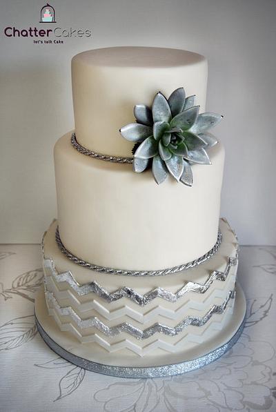 Silver chevron - Cake by Chatter Cakes