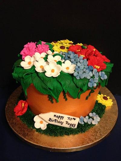 Flower Pot - Cake by Tracy's Custom Cakery LLC