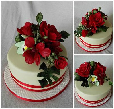 Bday cake with flowers - Cake by Anka