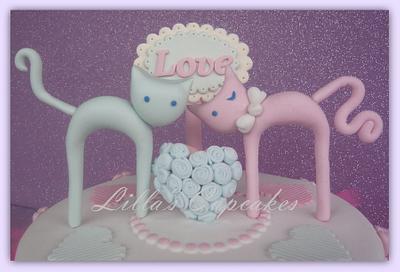 Cats in love - Cake by Lilla's Cupcakes