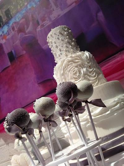 Ruffels Wedding Cake and cake pops  - Cake by Shirley Jones 