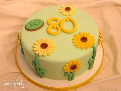 Yellow Daisy Birthday - Cake by Becky Pendergraft