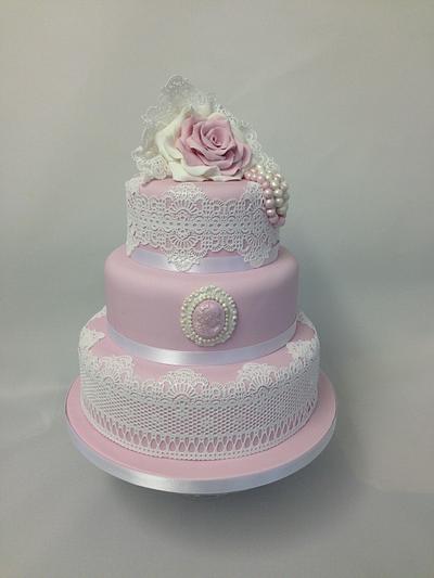 Love and Lace wedding cake - Cake by fairypants