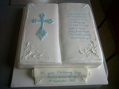 christening cake - Cake by debbiej