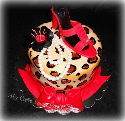 Leopard Cake (with red shoe) - Cake by My Cake Sweet Dreams