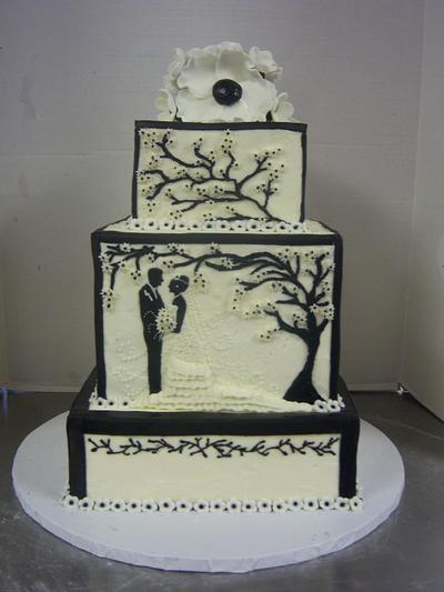 silhouette wedding cake  - Cake by sweettooth