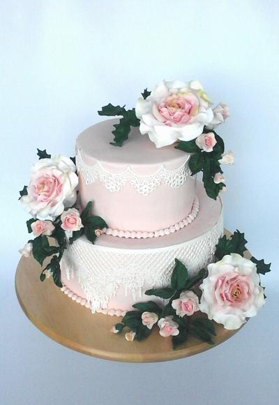 Roses  and lace - Cake by Daria