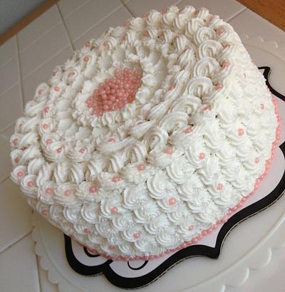 Piping, piping, and pink pearls - Cake by Rene'