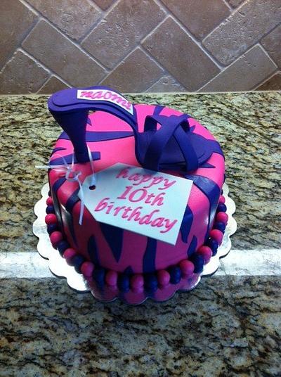 high heel/zebra - Cake by Cathy Moilan