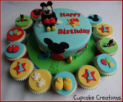 Mickey Mouse themed 1st Birthday - Cake by Cupcakecreations