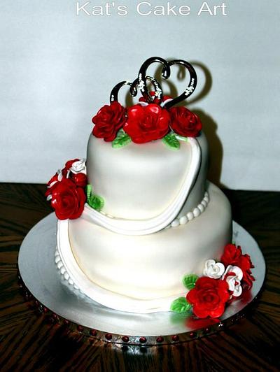 Red Roses Wedding Cake - Cake by rockinrattie