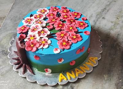 Flower theme  - Cake by Chayanika Majumder
