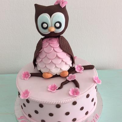 Pink owl - Cake by Monica Liguori