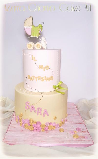 Christening in light pink...and bunny! ^_^ - Cake by Azzurra Cuomo Cake Art