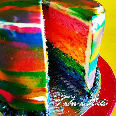 Rainbow & watercolour cake - Cake by Take a Bite