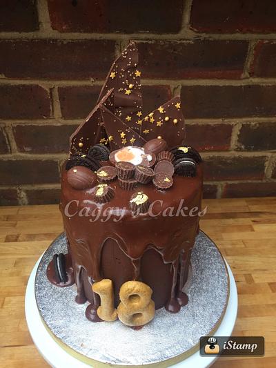 18th birthday chocolate ganache drip cake - Cake by Caggy