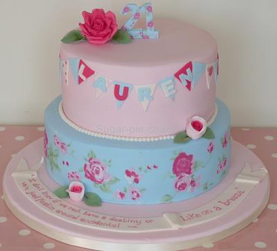 Cath Kidston 21st birthday cake - Cake by Sugar-pie