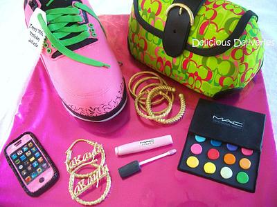 Sneaker and Purse Cake - Cake by DeliciousDeliveries