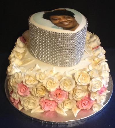 Roses & Bling Birthday Cake  - Cake by Tracy's Custom Cakery LLC