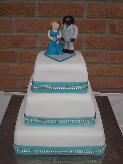 Turquoise wedding cake  - Cake by Tracey