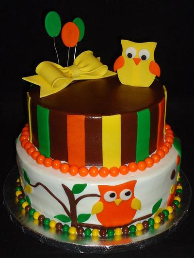 Owl Shower cake - Cake by Kim Leatherwood