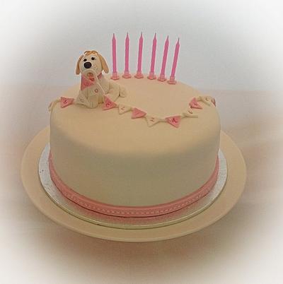 Simple puppy with bunting - Cake by Fantail Cakes