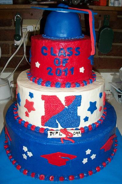 Graduation Cap Tiered Cake - Cake by Tracy's Custom Cakery LLC